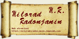 Milorad Radonjanin vizit kartica